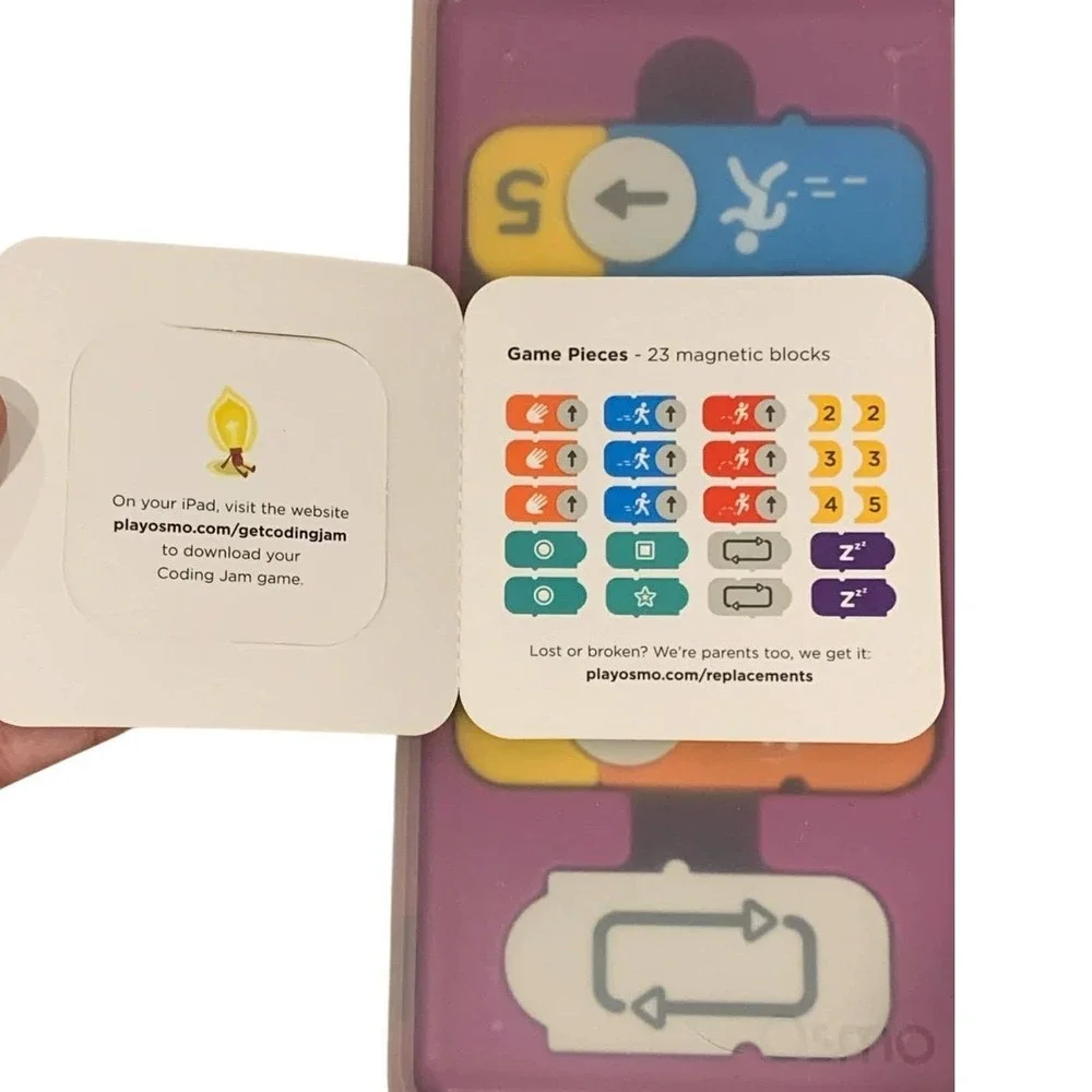 Osmo Coding Jam Replacement Blocks Magnetic Coding Tiles & Purple Case  NO BASE‎